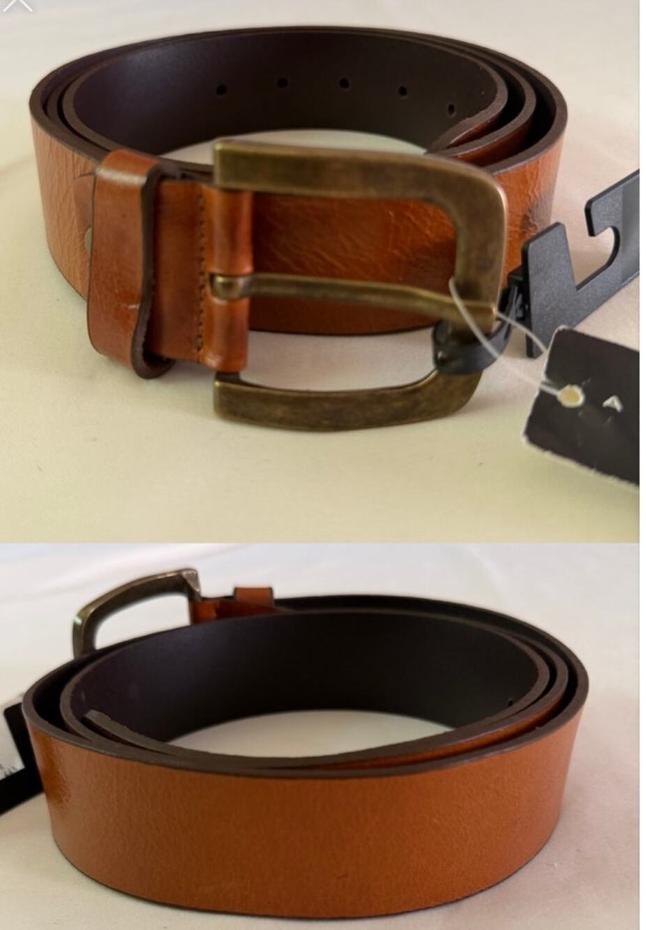 NWT Brown Genuine Leather Belt Men's 110cm